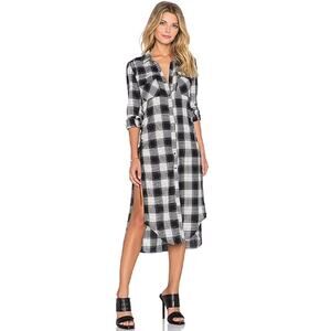 BLANKNYC Plaid Button-Front Shirtdress Monogamy Parade